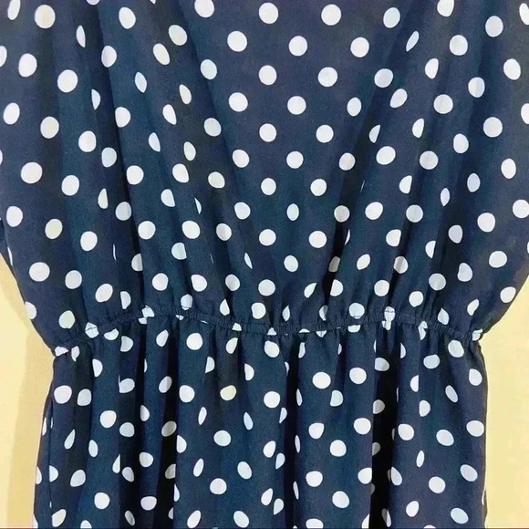 Olive & Oak Blue Polka Dot Sheath Tank Spaghetti Strap Mini Dress Size XS - Picture 6 of 13
